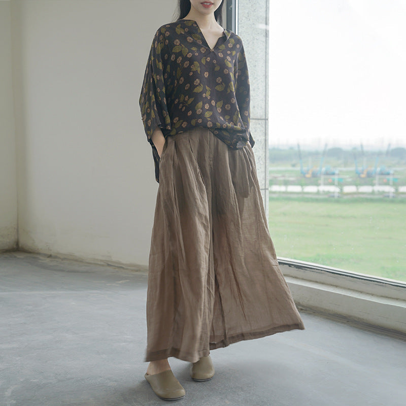 Silk Fragrant Cloud Yarn Printed Cocoon Loose Qipao Cheongsam Top
