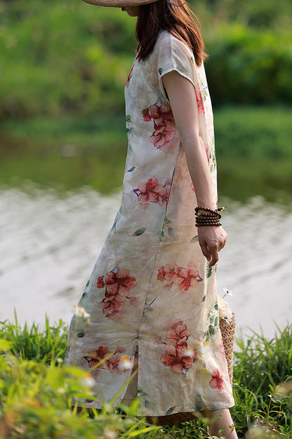 Natural Floral Casual Cheongsam