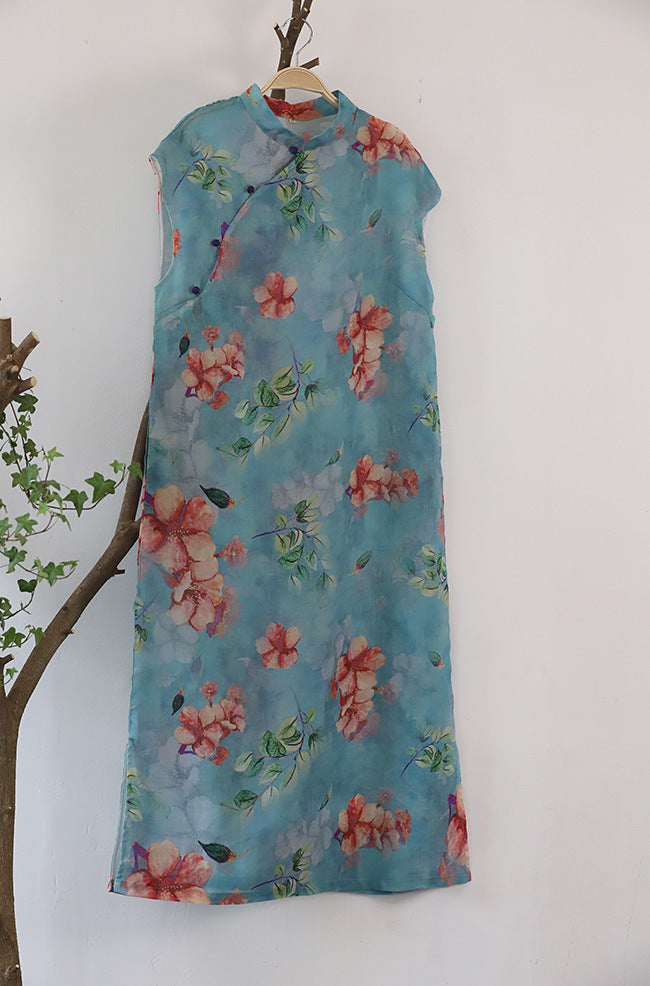 Natural Floral Casual Cheongsam