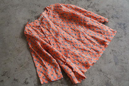 Orange Printed Cheongsam Top